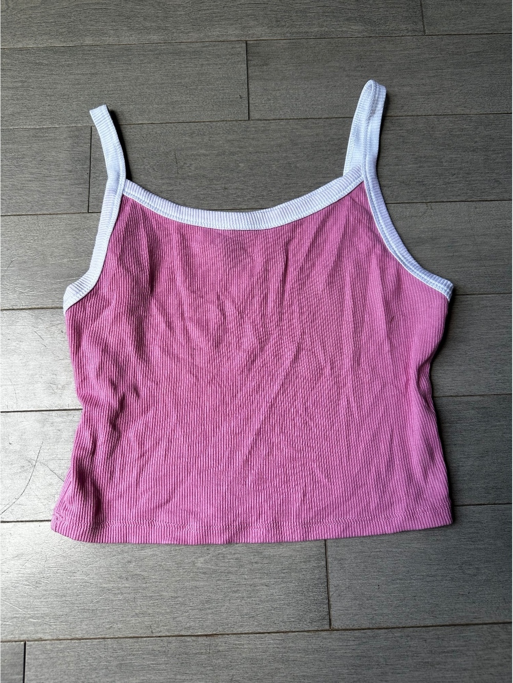 Women’s Tilly's Pink Ribbed Spaghetti Strap Tank Top Cropped Top Summer size S